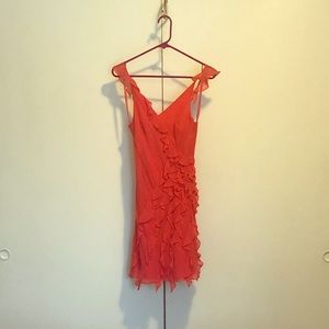 BCBG Max Azria Pink Strapless Ruffle Dress